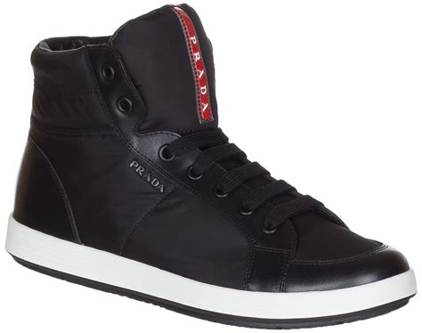 high top black prada shoes.